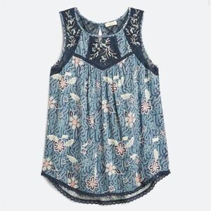 Mason & Belle Blue Tempesta Lace Tank